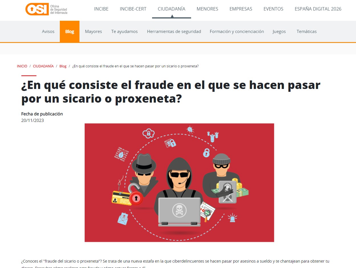 ¿En qué consiste el fraude en el que se hacen pasar por un sicario o proxeneta?